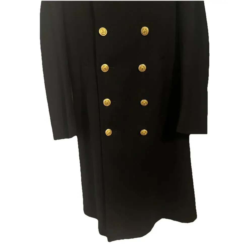 VTG U.S. Naval Navy Officers Bridge Peacoat Long Double Breasted Eagle Military
